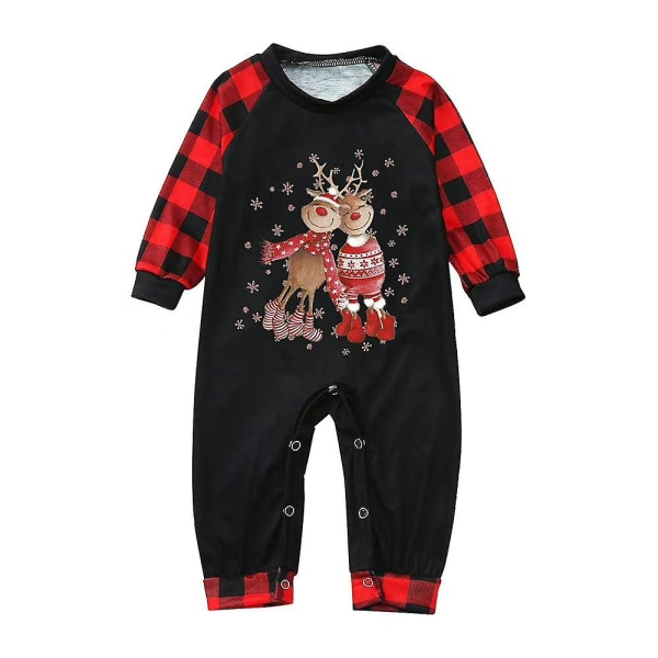 Jul Familj Matchande Älg Print Pyjamas Hem Kläder Jul Pyjamas Set Baby 3-6 Months