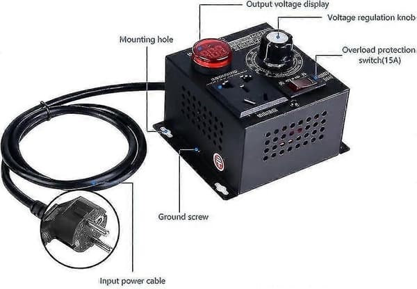 Lysdæmper, AC 220v 9a 4000w SCR Spændingsregulator Motor Ventilator Regulator Hastighedsregulator Lysdæmper