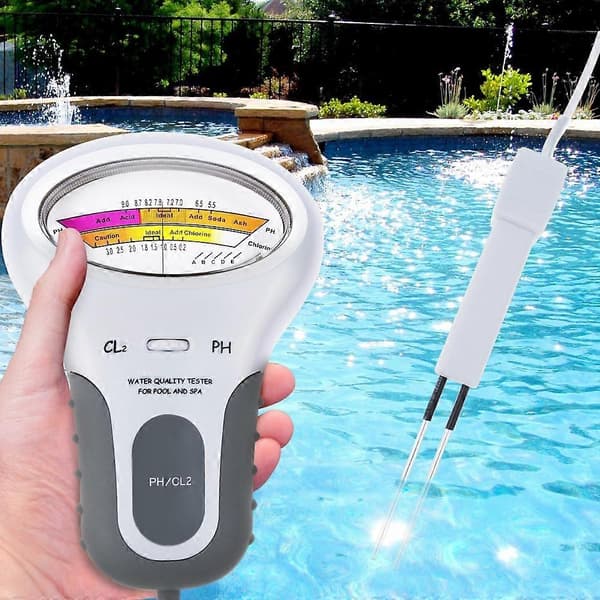 Multifunksjonell digital PH-tester, PC-102 PH-klortester for svømmebasseng SPA Vannkvalitetsanalysator med Ephe-probe
