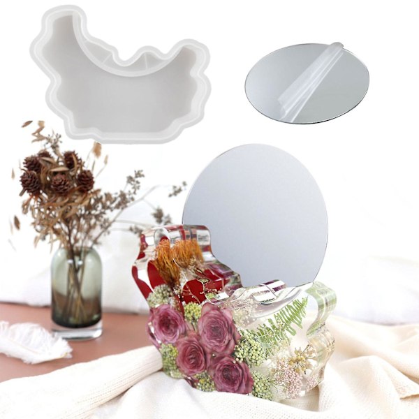 Makeup Spejl Epoxy Silikoneform Krystal Irregulær Geometri Form Med Linse-fg
