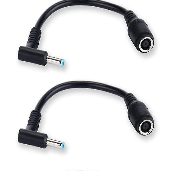 2 STK til HP Strømadapterkabel 7.4*5.0 Hun til 4.5*3.0MM Han Albue med Stift