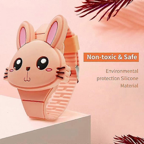 Børneur, Pigeur Digitalt Sødt Form LED Mode Silikone Rem Clamshell Design Armbåndsur Pige