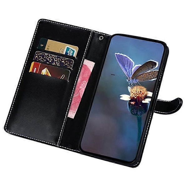 IDEWEI Kompatibelt Skal för Motorola Edge 50 Fusion 5G Läder Telefonskal Krokodiltextur Black