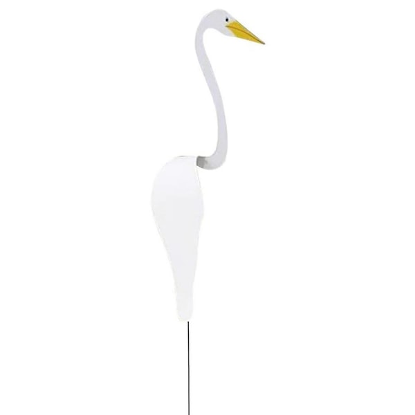 Swirl Bird Rosa Flamingo Dynamisk Fågel Svag trädgårdsbris Fågel Vindkonstdekorationer för uteplats Yard Utomhusdamm Poolfontän White