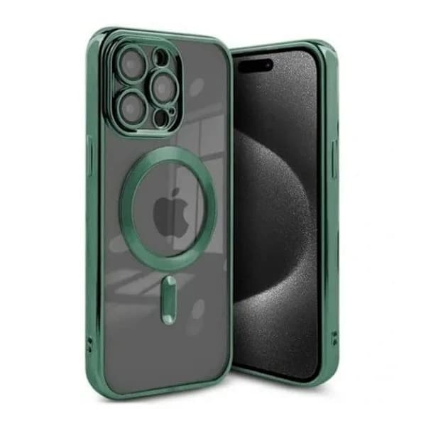 Lyxigt iPhone 14 Pro Max-fodral med MagSafe – Militärgrön