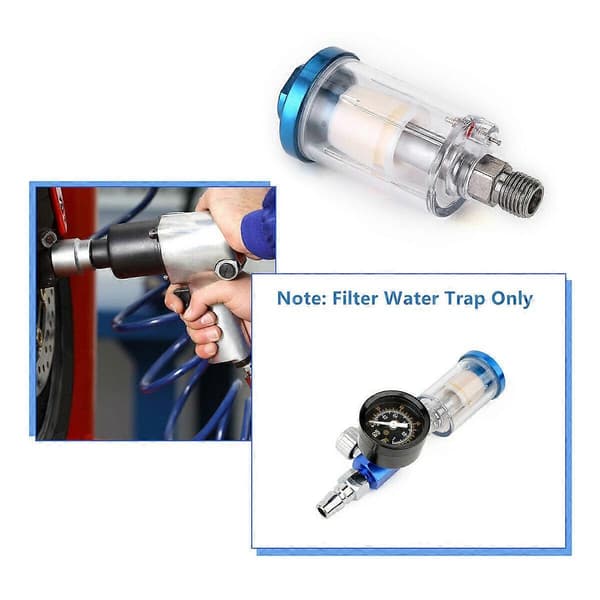 1 stk. Sprøytepistol 1/4'' BSP Mini Inline Luftfilter Fukt Vannfelle Kit