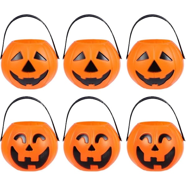 6 stk Halloween Gresskarbøtte Knask Eller Knep Godterikurv Godteriholdere For Jenter Gutter Halloween Festutstyr uu
