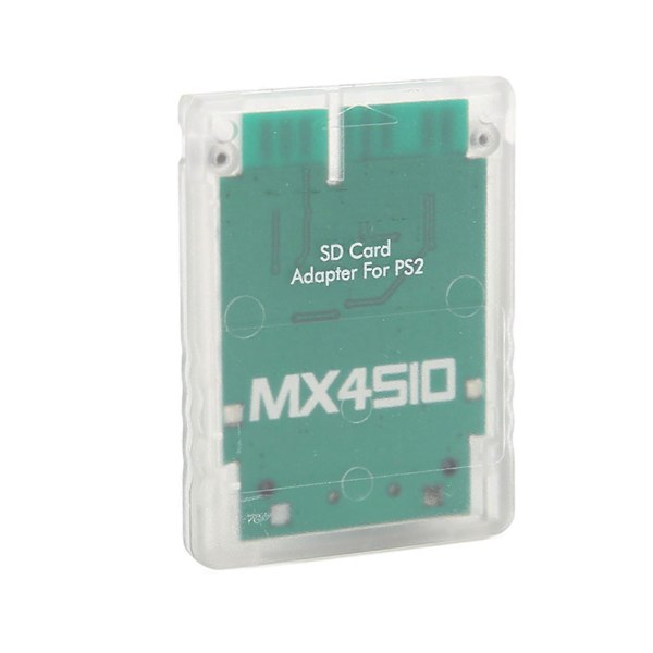 Lagringskortadapter Transparent Plug and Play Profesjonell Spillkonsoll Minnekortleser for PS2 Hvit