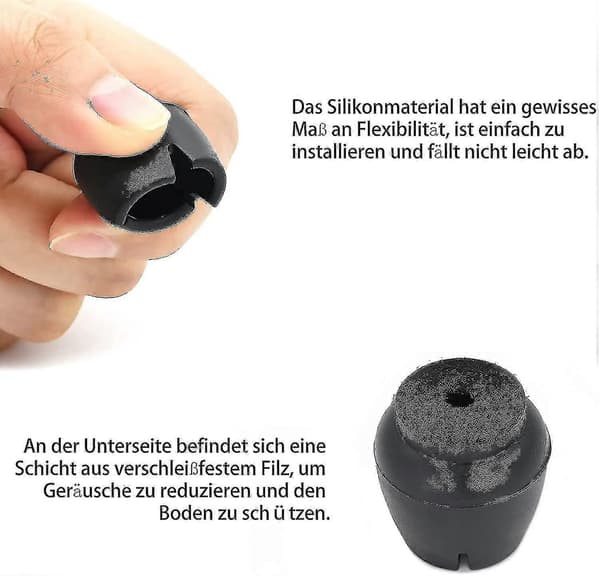 Beskyttelseshætter til stoleben, 40 stk. silikone runde gummi stolehætter