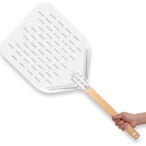 Pizzaspade - 40 x 30 cm - Med stor overflate og avtakbart håndtak - Sølv