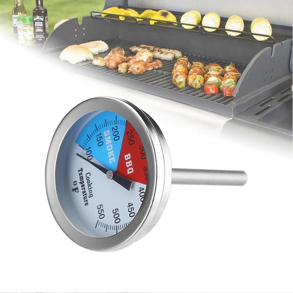 Letlæseligt BBQ Termometer Hurtig Reaktion Rustfrit Stål 3 Farvekodede Zoner Grill Termometer til Røgeovn Mengxi