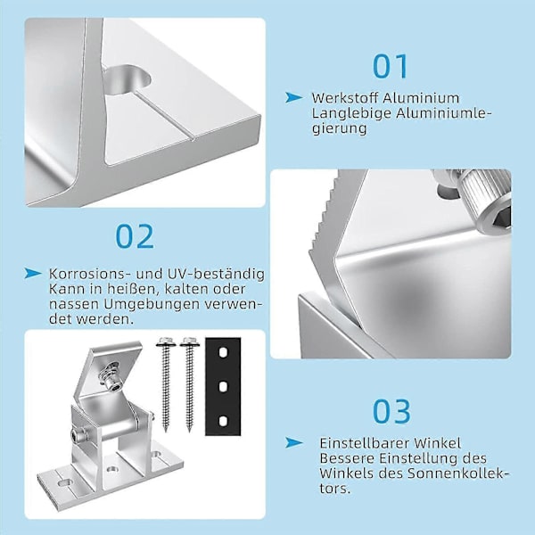 Solpanelmontering - Justerbart stativ Aluminium Rostfritt stål Solpanelmonteringspaket