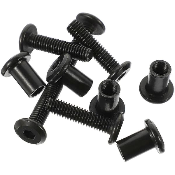 5 Sett Bindeskrue M6x25 Bolt Hode Mutter Forsenket Belte Tønne Mutter Kobling