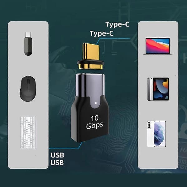 10 Gbps Type C Han til USB 3.0 Hun 90 Graders Vinkelret OTG Dataadapter