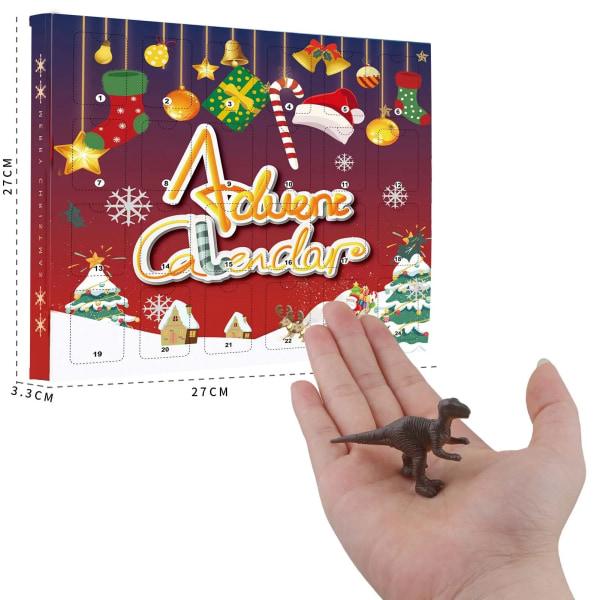 Adventskalender 2023 Julnedräkningskalender GÅVA 24st Olika söta Mochidjur Squishy GÅVA för barn DINOSAUR