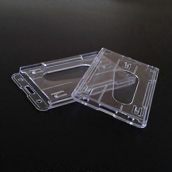 10x6cm Plast Transparent Vertikal Hård Dubbelsidig Visitkortshållare