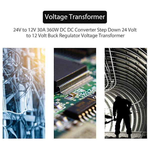 24v til 12v 30a 360w DC DC-konverter 24 volt til 12 volt regulator spændingstransformator