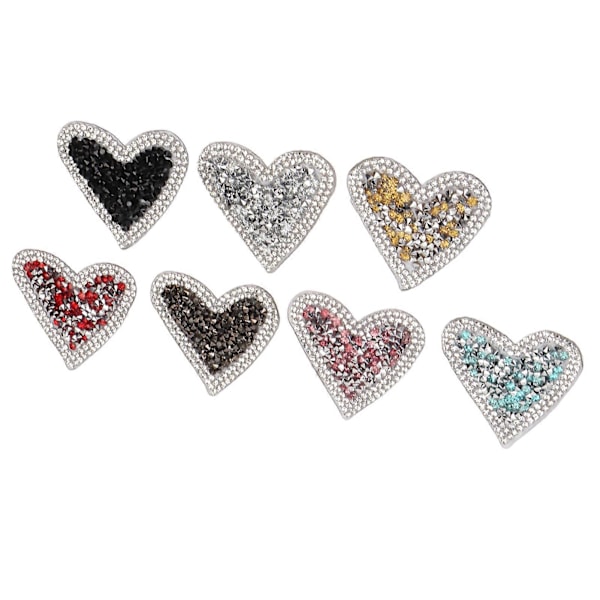 35 st Hjärtformade Rhinestone-märken Glänsande Glitter Applikationer DIY-märken för Kläder Skor Hattar Telefonskal