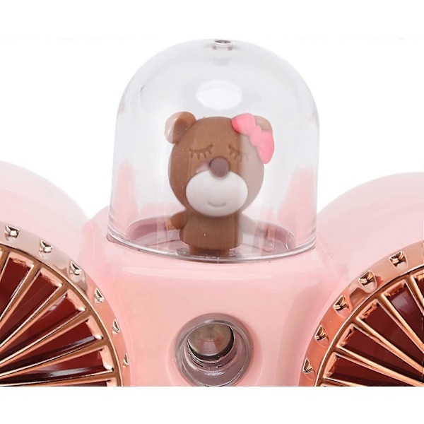 USB Bordventilator Stærk Vind Bordventilator Natlampe 3 Hastigheder Dobbelt Blad Design Til Soveværelser (pink)