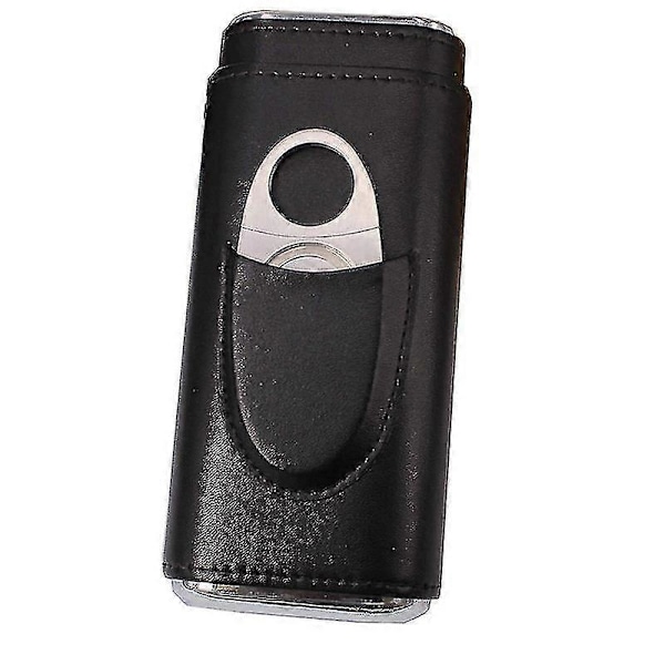 Tre Finger Cigar Kasse To Endestykker Hardware Bælte Cigar Saks Cigar Læder Etui Bærbar Cigar Kasse A