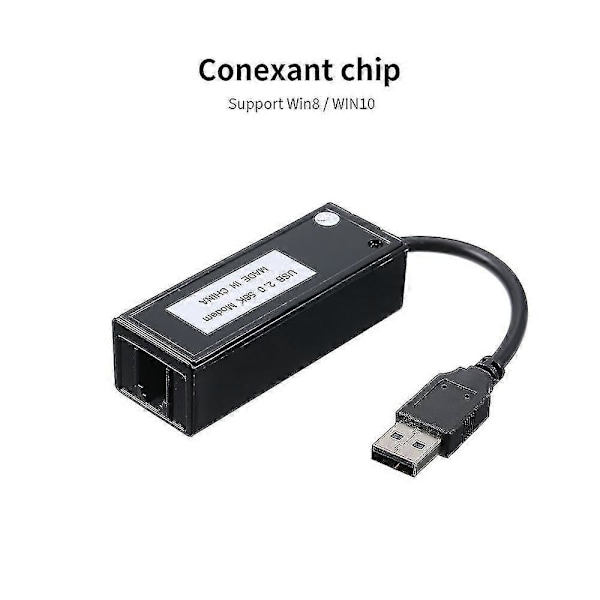 Ekstern USB 56k V.92 V.90 Dial Up Fax Modem Til Win Xp/vista7/8/10 Sort