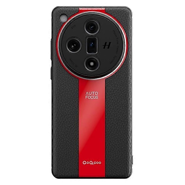 Q.COO Kompatibelt Skal för Oppo Find X7 5G PU Läder+TPU+Akryl Anti-repor Mobilskal Red