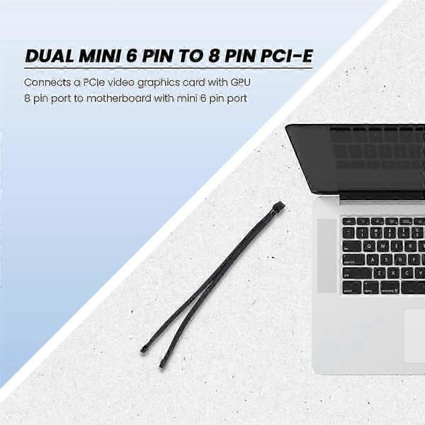 Dobbelt Mini 6 Pin til 8 Pin PCI Express Grafikkort Strømadapter Sleeved Kabel til Pro Tower/Power G5 1