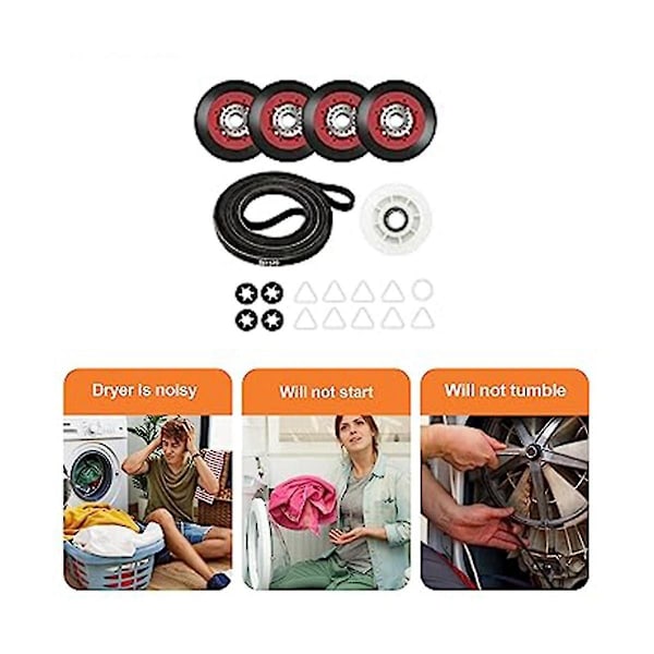 4392067 Tørretumbler Reparationskit 27 tommer Tørretumbler Reparationskit Vedligeholdelseskit Inkluderer Wpw10314173 Tromle Og 661570v Og 279