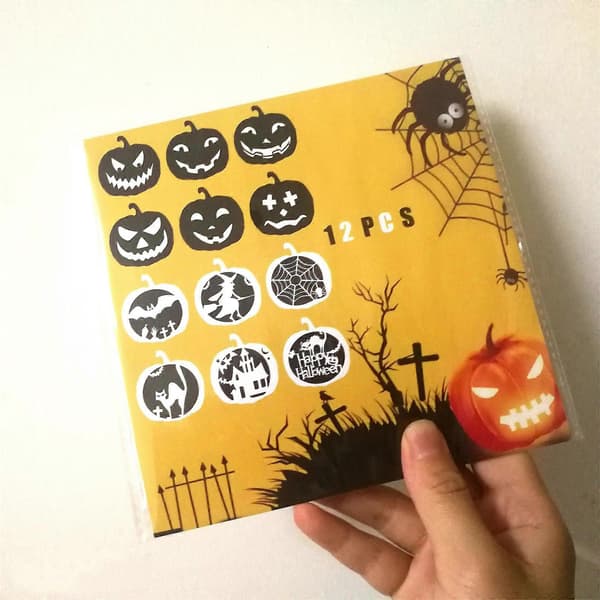 12 st Håliga Pumpaschabloner för Barnmålning Scrapbooking Korttillverkning