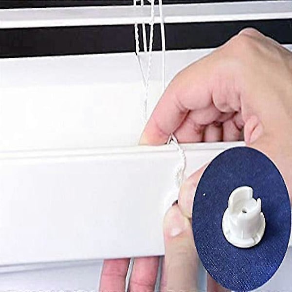 12 st Tejplås Knapp Plug Plast Bottenlist Snörskydd Vit Färg Tejplås Plug Persienntillbehör för Horisontella Faux Träpersienner Bottenlist