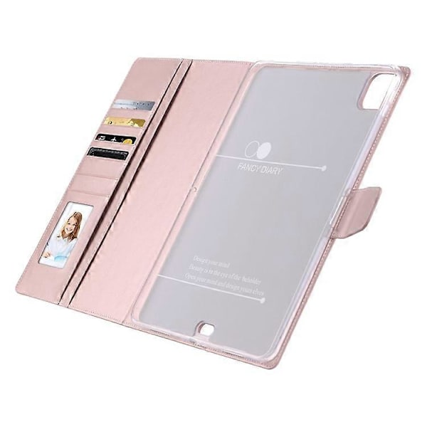 HANMAN Mill Series Kompatibel med iPad Pro 11-tommer (2018) / (2020) / (2021) / iPad Air (2020) / (2022) Stødsikkert PU Læder Cover PinkGold