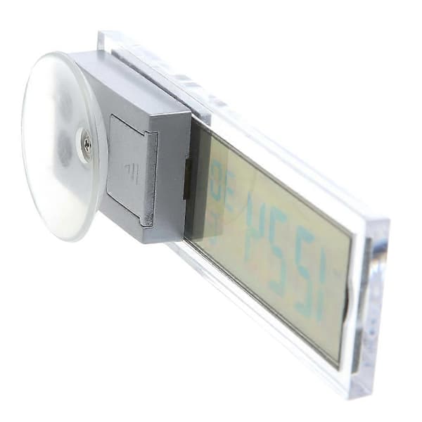 Mini 2 i 1 LCD Digital Bil Lastebil Klokke + Termometer m/Sugekopp