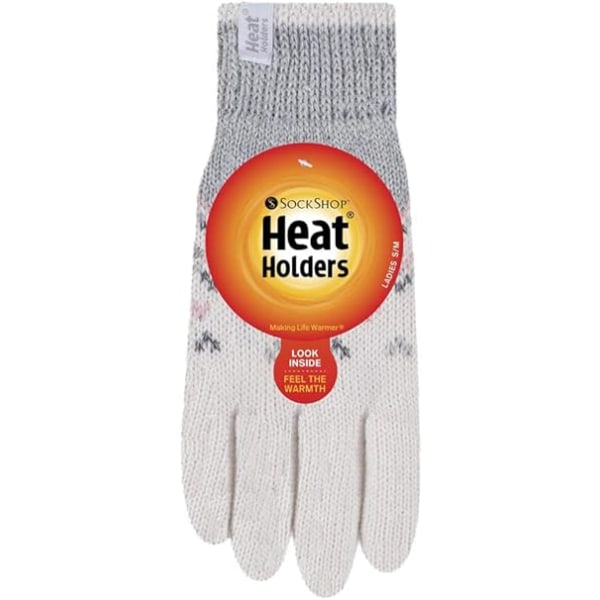 Söta randiga Fairisle thermal fleecefodrade thermal för kvinnor Cream (Trondheim) M-L
