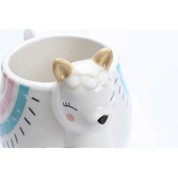3D Alpaca Llama Kaffekopp med Håndtrykte Design, Keramisk Søt Kopp Håndlaget Kopp Bursdagsgaver Til Jente haoyi