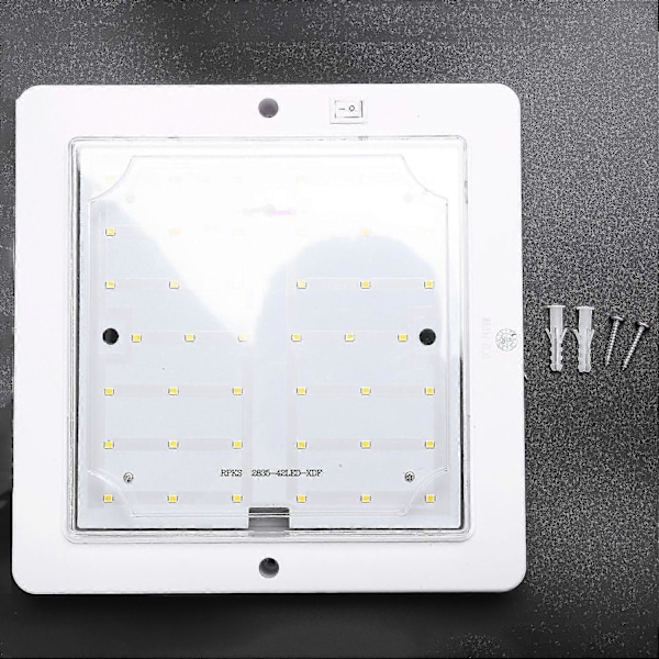 9W 12V Bil Caravan RV LED Innendørs Taklampe Taklampe Kald Hvit Varmt Lys