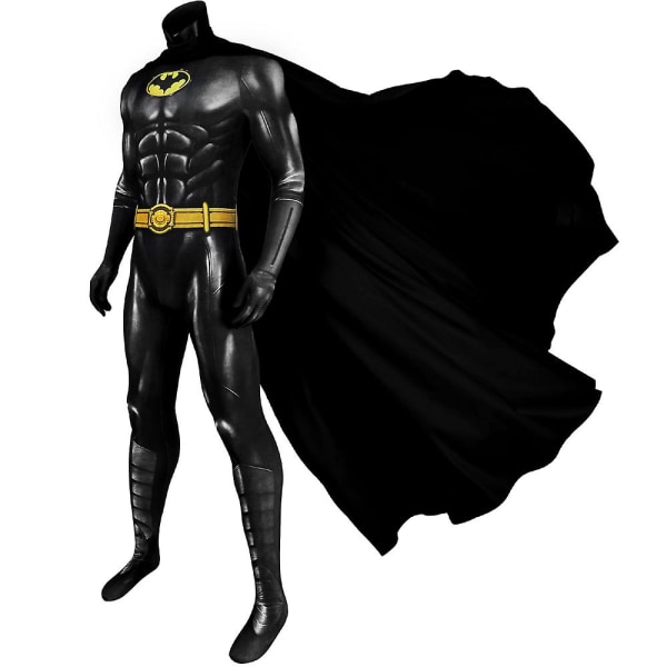 Halloween Carnival 2023 Supersankari Bruce Wayne Cosplay Michael Keaton Bat pukutulostus haalari uusi asu Jumpsuit only XXL