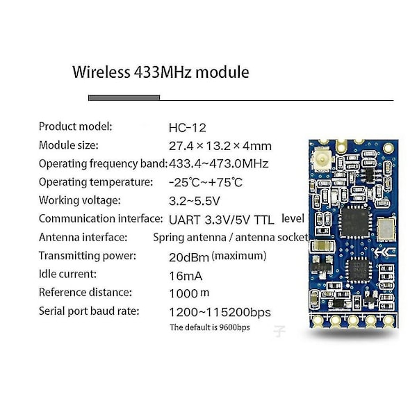 Hc-12 433mhz Si4463 Trådløs Seriell Port Modul 1000m Erstatter Bluetooth Hc12