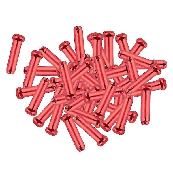 50 st/förpackning Aluminiumlegering Cykel Inner Tips Vajer Ändhylsor Krymphylsor Linje Kärna Röd