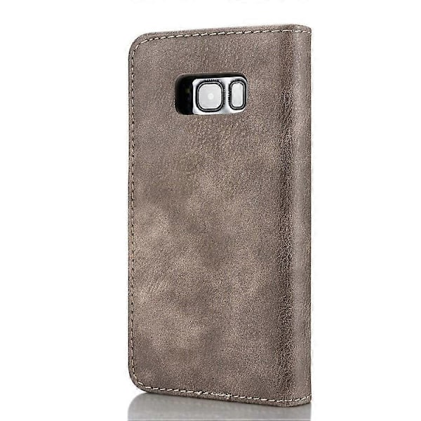 DG.MING Kompatibel med Samsung Galaxy S8 Plus G955 Avtagbart 2 i 1 Anti-repa Plånboksfodral i Spaltläder Grey