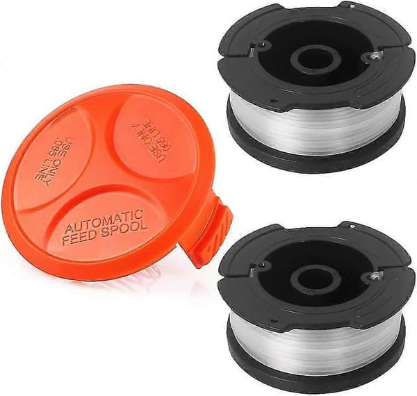 2 stk. spole med line og 1 stk. spoledæksel til Black & Decker STC1820PC ST5530 STC1815 STC1820D Strimmer Trimmer