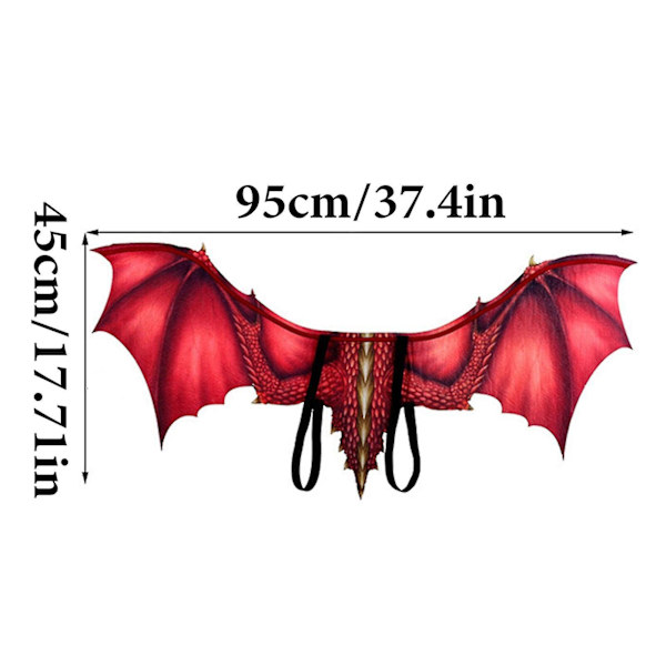 Halloween Dragon Wing Cosplay Carnival Wings aikuisille Punainen keltainen tai violetti eläinten siivet Halloween-asu