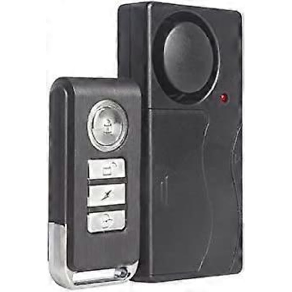 Trådlös Vibrationsalarm, Stöldskyddsalarm för Cykel/Motorcykel/Bil/Fordon/Dörr/Fönster, 110db Super Hög (Fjärrkontroll Ingår)