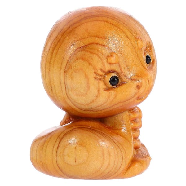 Snidat Trä Orm Staty Mini Orm Figur Miniatyr Orm Hantverk Orm År Gåva