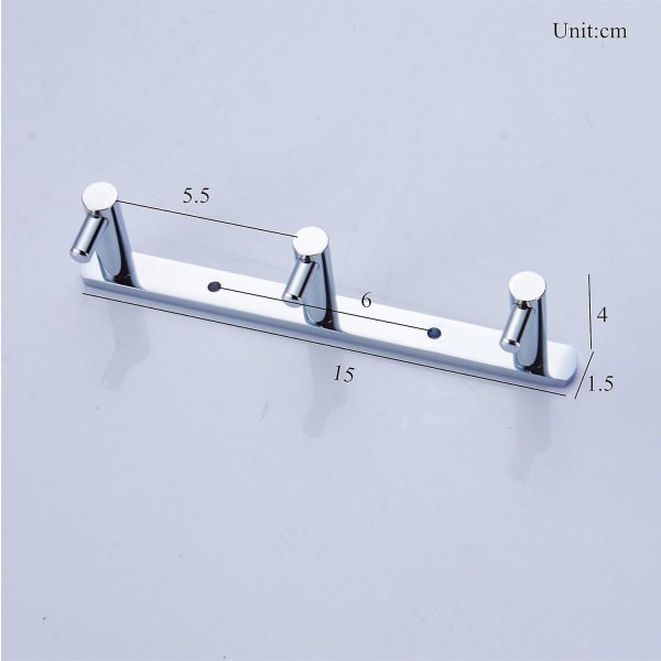 Wall Mounted Brass Made Towel Hook in Bathroom Cloth and Robe Hook with 3 Hooks,Chrome Finished