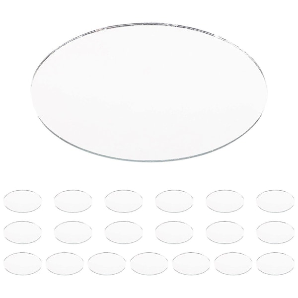 20 stk DIY Legering Speil Kvinner Sminke Bruk Speil Mini Oval Form Uferdig Speillinse for DIY Kunsthåndverk (Liten Stil)