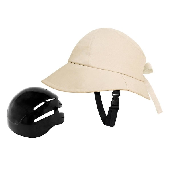 Cykelhjelm hat formet hjelm fiskehat solhat hjelm hat type hjelm kasket til kvinders cykel hverdagstøj Arbejde C Beige