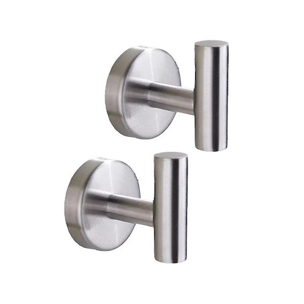 2 st Badhanddukskrok, Duschkrok Väggmonterad 304 Rostfritt Stål, Modern Handdukskrok Borstad Guld, Robe Coat Klädkrok Rund För Kök Silver 2pcs
