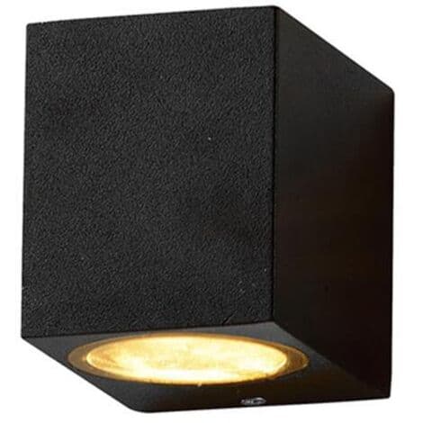 Svart rektangulär LED-vägglampa IP44 för GU10-lampor