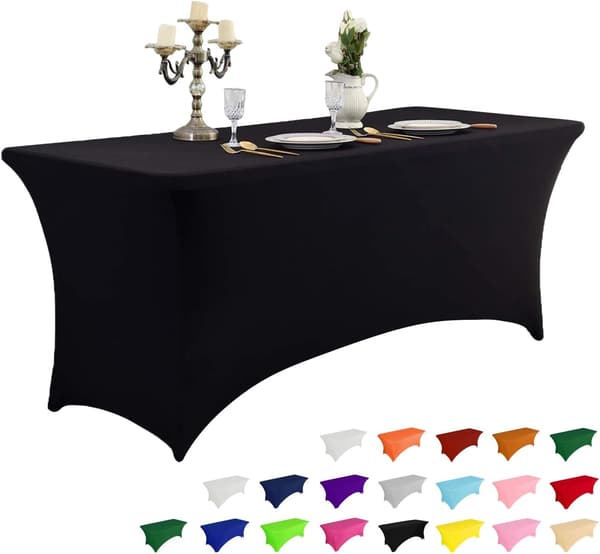 Elegant Sort Sortdug - Den Perfekte Partner til Dit Arrangement! Black 6 Ft - 1 Pcs