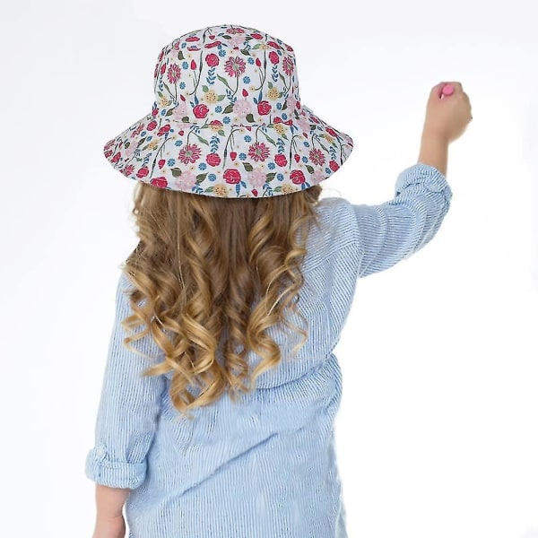 Kids Bucket Hat Justerbar Solhatter Pustende Strandlue For Boys Girls_ll Rose 2-4 Years